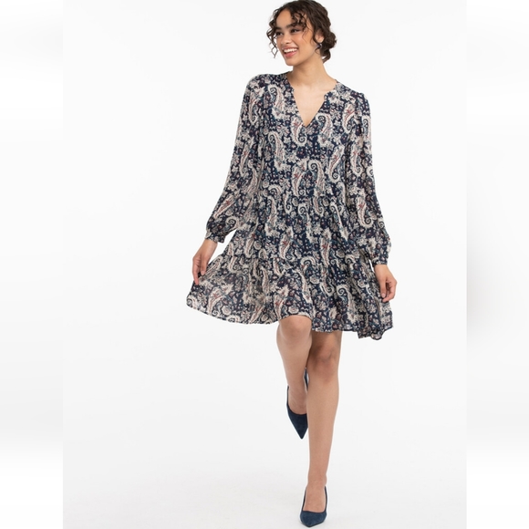 Ricki's Dresses & Skirts - NWOT Navy and Paisley Tiered Dress